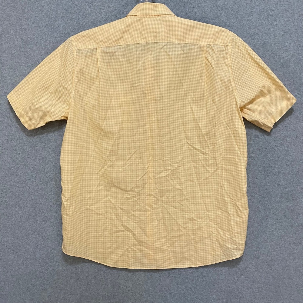 LL BEAN Men's L Regular Traditional Fit Short Sleeve Button Down Yellow Check - Picture 2 of 6